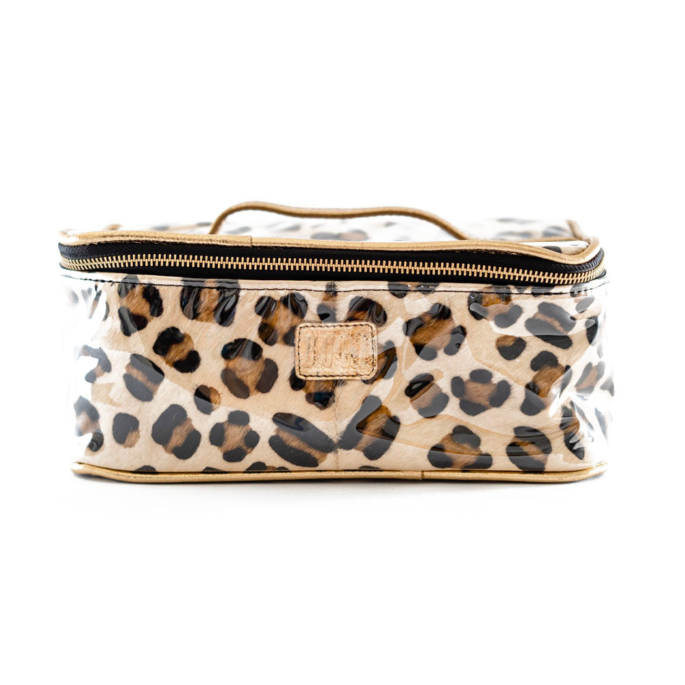 Michael Kors Estelle Small Leopard Print Calf Hair Satchel Crossbody Bag